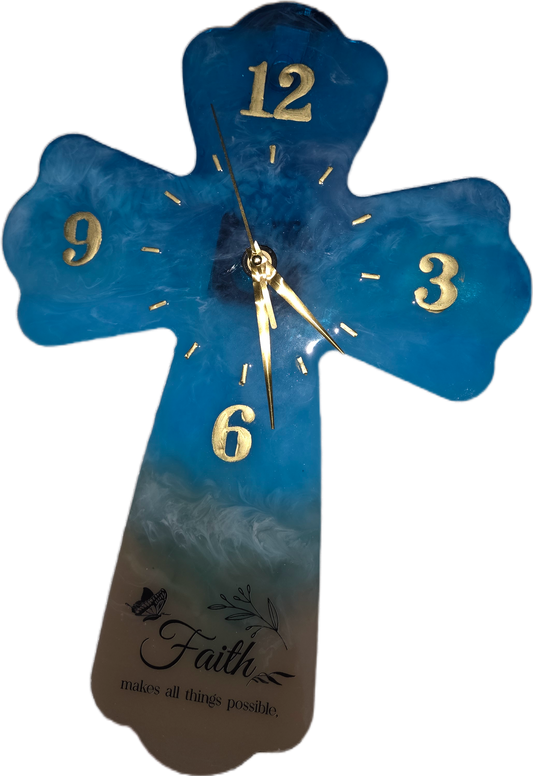 Resin Cross Clock
